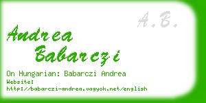 andrea babarczi business card